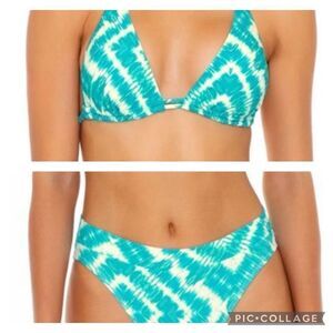 Luli Fama Mermaid Wishes bikini set High Leg Banded Bottoms  triangle top medium